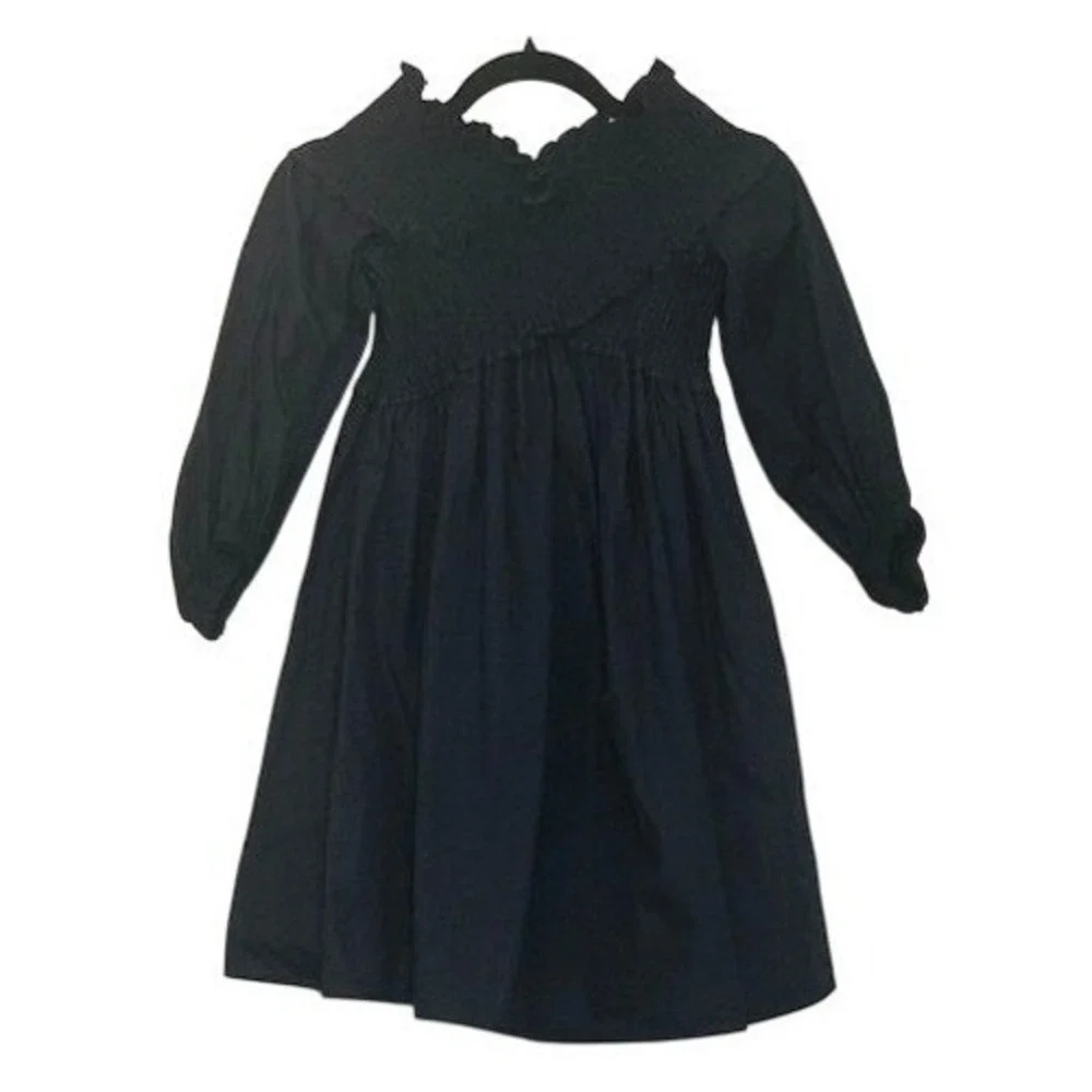 Zara Basic Black Mini Dress Sz S Smocked‎ Off-the-Shoulder Cotton Ruffle Goth